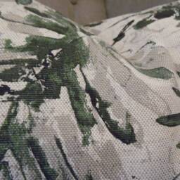 Green Palms Cotton Linen Pillow Cover Tropical Leaf Print - thumbnail 3