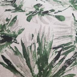 Green Palms Cotton Linen Pillow Cover Tropical Leaf Print - thumbnail 4