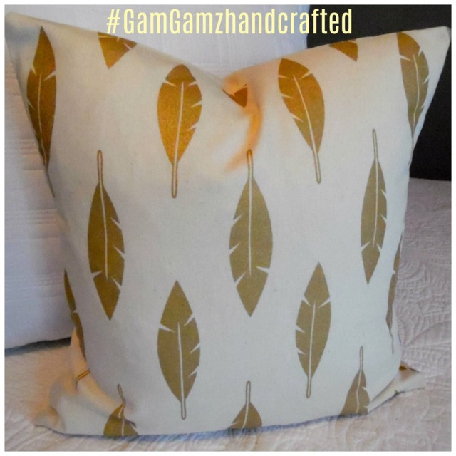 Metallic Gold Feather.natural.tribal.fall Decor.autumn Decor.farmhouse Decor.pillow Covers.slip Covers.toss Pillows. Lumbar Pillows - image 1