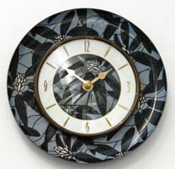 Modern Floral Wall Clock - New 20cm Metal Handmade Vintage Retro Gift Leaf Pattern Off The Clocks