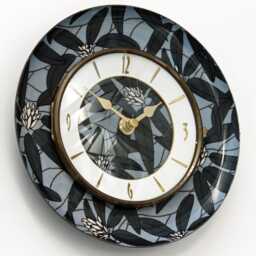 Modern Floral Wall Clock - New 20cm Metal Handmade Vintage Retro Gift Leaf Pattern Off The Clocks - thumbnail 2