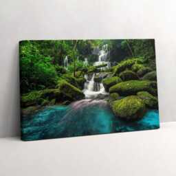 Thailand Waterfall Canvas Print Phu Tub Berk Mountain Green Wall Decor - thumbnail 1