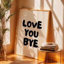 Love You Bye Quote Poster Trendy Funky Wall Art - thumbnail 2