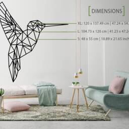 Geometric Hummingbird Wall Decal Modern Nursery Art - thumbnail 2