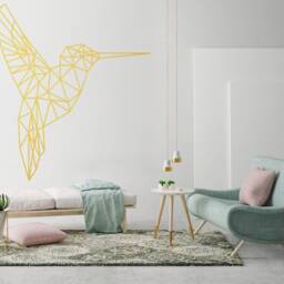 Geometric Hummingbird Wall Decal Modern Nursery Art - thumbnail 4