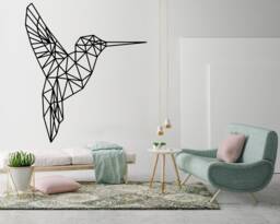 Geometric Hummingbird Wall Decal Modern Nursery Art - thumbnail 1