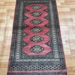 2.6x5 Pink Color Bokhara Rug - 0.80x1.20 Bedroom Luxury Area Turkish Fine Quality Afghan - thumbnail 2