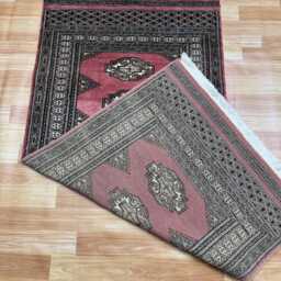 2.6x5 Pink Color Bokhara Rug - 0.80x1.20 Bedroom Luxury Area Turkish Fine Quality Afghan - thumbnail 4