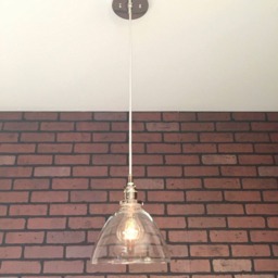 "Industrial Pendant Light -Chrome 8"" Clear Glass Cone Shade With Patented ""Huila Electrical Connectors" - thumbnail 2