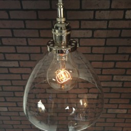 "Industrial Pendant Light -Chrome 8"" Clear Glass Cone Shade With Patented ""Huila Electrical Connectors" - thumbnail 3