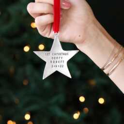 Actual Handwriting Ornament - Christmas Remembrance Personalized Gift Gold Holiday Keepsake - thumbnail 4