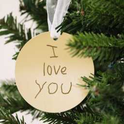 Actual Handwriting Ornament - Christmas Remembrance Personalized Gift Gold Holiday Keepsake - thumbnail 3