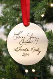 Actual Handwriting Ornament - Christmas Remembrance Personalized Gift Gold Holiday Keepsake