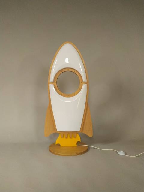 Wooden Rocket Floor Lamp Armstrong Spaceship Lamp - image 1