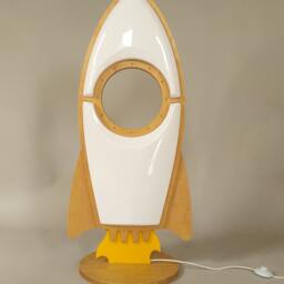 Wooden Rocket Floor Lamp Armstrong Spaceship Lamp - thumbnail 2