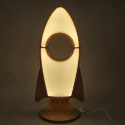 Wooden Rocket Floor Lamp Armstrong Spaceship Lamp - thumbnail 3