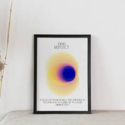 Angel Number 666 Gradient Print Aura Energy Spiritual Art - thumbnail 3