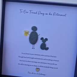 Retirement Gift For Our Friend, Good Luck Present, Pebble Art Picture Framed Poem, Wall Art, Home Decor Gift. Personalised Friend - thumbnail 3