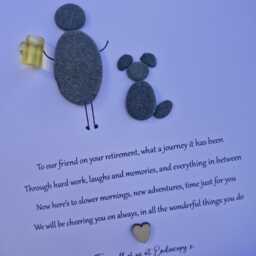 Retirement Gift For Our Friend, Good Luck Present, Pebble Art Picture Framed Poem, Wall Art, Home Decor Gift. Personalised Friend - thumbnail 2