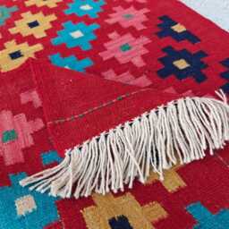 Handmade Afghan Kilim Runner Tribal Wool Hallway Rug - 2x13 Ft - thumbnail 4
