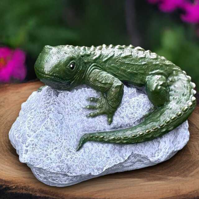 Fantasy Lizard Statue Concrete Reptile Sculpture Outdoor Animal Decoration Handmade Garden Ornament Front Door Decor Yard Art - image 1