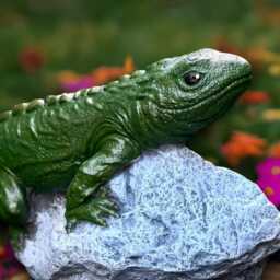 Fantasy Lizard Statue Concrete Reptile Sculpture Outdoor Animal Decoration Handmade Garden Ornament Front Door Decor Yard Art - thumbnail 2