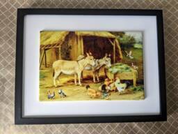 "Farm Animals Ceramic Wall Art Tile, 8"" By 12"