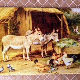 "Farm Animals Ceramic Wall Art Tile, 8"" By 12" - thumbnail 3