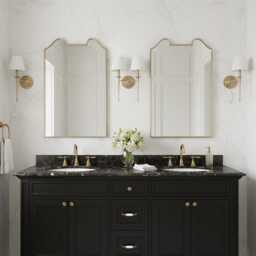 Rectangular Vanity Mirror - Curved Top Antique Brass - thumbnail 2