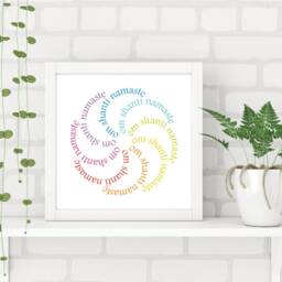 Om Shanti Namaste Yoga Mantra Rainbow Print - thumbnail 3