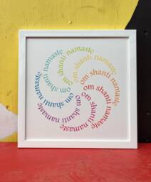 Om Shanti Namaste Yoga Mantra Rainbow Print - thumbnail 1