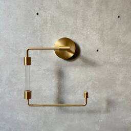 Handmade Solid Brass & Lucite Toilet Paper Holder Modern Bathroom Fixture - thumbnail 3