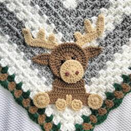 Crocheted Moose Baby Blanket - thumbnail 3
