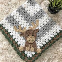 Crocheted Moose Baby Blanket - thumbnail 2