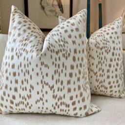 Brunschwig & Fils Les Touches Pillow Cover, Beige White - Backordered June - thumbnail 3
