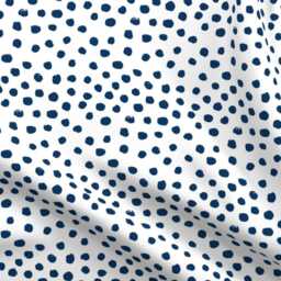 Polka Dot Sheets - Navy Dots Painted Spots By Charlottewinter Blue Abstract Cotton Sateen Sheet Set Bedding Spoonflower - thumbnail 4