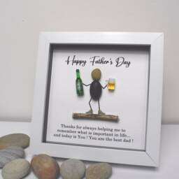 Father's Day Gift, Gift For Dad Framed Pebble Art Picture For A Day, Birthday - thumbnail 3