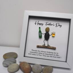 Father's Day Gift, Gift For Dad Framed Pebble Art Picture For A Day, Birthday - thumbnail 2