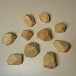 Geometric Wooden Building Blocks Toy Balancing Game Natural Wood Stones Waldorf Materials Montessori Rocks Toys Meditative Balance - thumbnail 4
