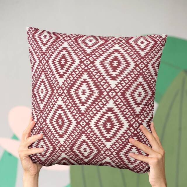 Geometric Christmas Pillow Cover Handmade Cotton Cushion - image 1