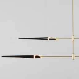 1950S Mid-Century Modern Stilnovo Chandelier - 4-Arm Brass Sputnik Ceiling Light Fixture With Cone Shades - thumbnail 2