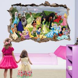 All Princess & Pets Characters Fairies Fantasy Wall Art Sticker Decal Mural Poster Girls Room Decor 1082 - thumbnail 1