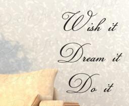 Wish Dream Do It Inspirational Motivational Kid Decorative Vinyl Lettering Quote Large Wall Decal Art Sticker Decoration Saying Decor In18 - thumbnail 1
