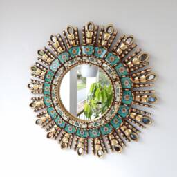 "Peruvian Mirrors ""Turquoise Eye 50 cm" - thumbnail 1