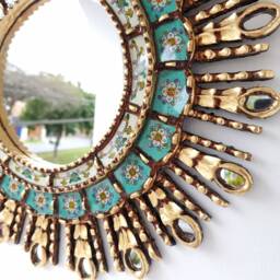 "Peruvian Mirrors ""Turquoise Eye 50 cm" - thumbnail 3