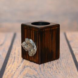 Irish Wolfhound - Wooden Candlestick With Dog, Souvenir, Decoration, Limited Edition, Collection - thumbnail 2