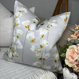 Romo Cushion Cover, Decorative Pillow Floral Case, Covers, Honor Fabric By Romo - Saphire Grey Orange Double Sided - thumbnail 4