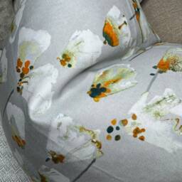 Romo Cushion Cover, Decorative Pillow Floral Case, Covers, Honor Fabric By Romo - Saphire Grey Orange Double Sided - thumbnail 3