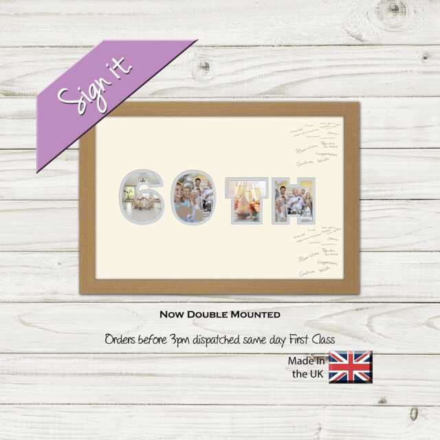 60Th Photo Frame Word Birthday Signing Special Gift Signing-874D By Photos in A Word - image 1