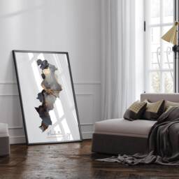 Manchester Map Black & Gold Wall Art Print- Greater - England United Kingdom Great Britain - thumbnail 2